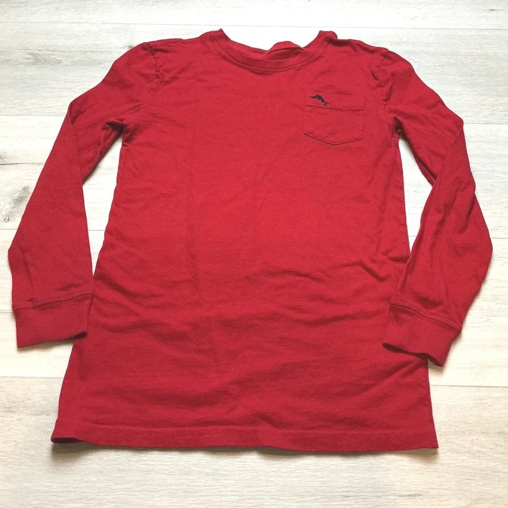 Tommy Bahama Long Sleeve T-Shirt Boys L (10/12) Red PreLoved